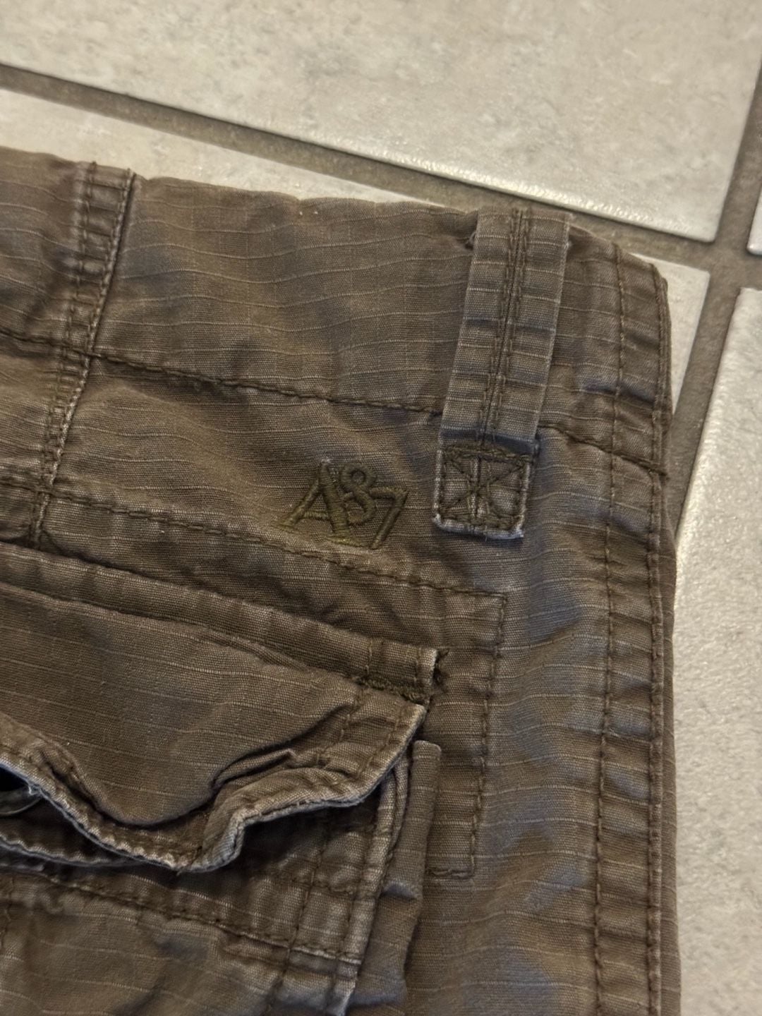 Aeropostale Cargo Shorts Size 33 Brown Ripstop Utility 5
