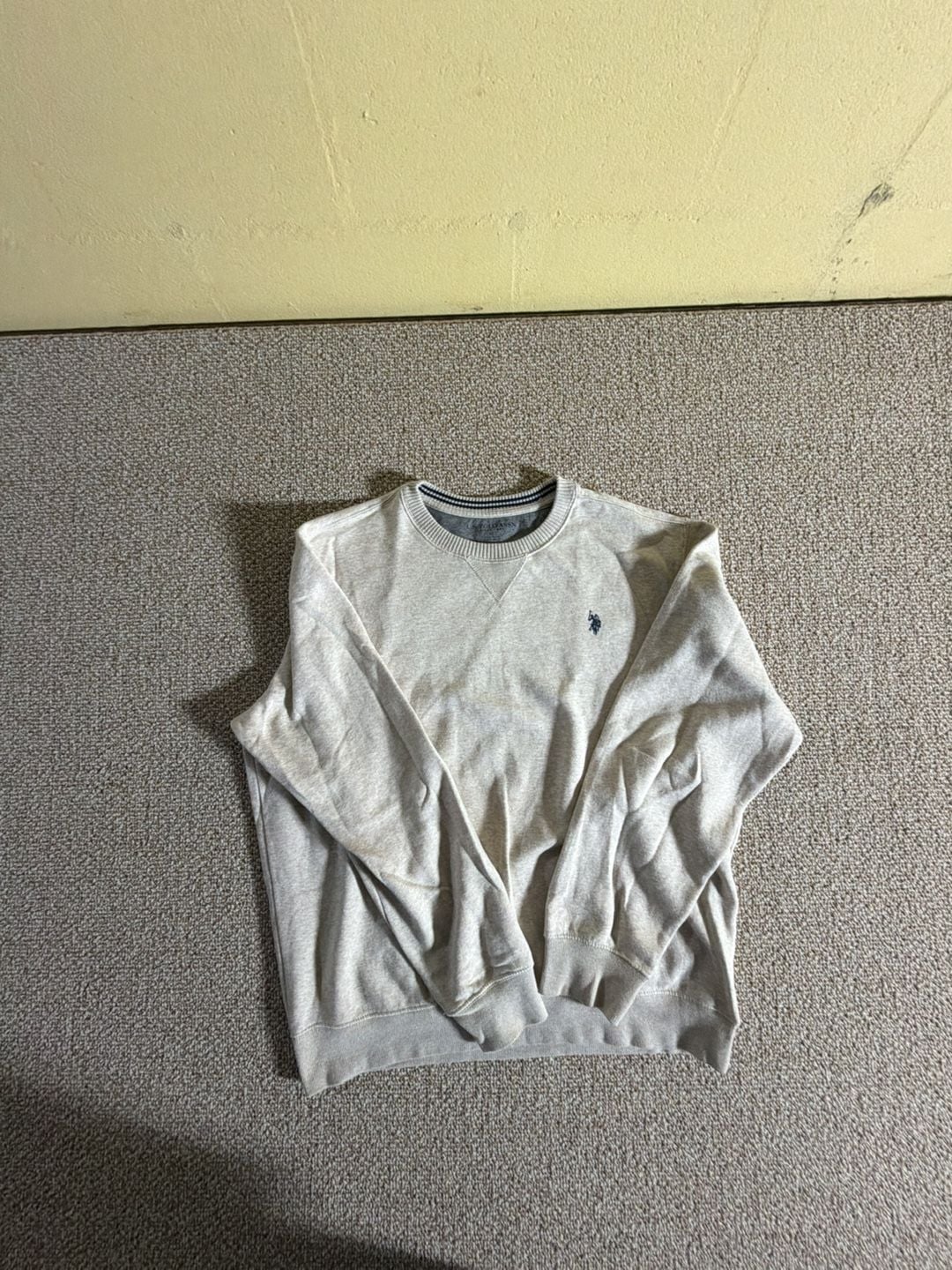 U.S. Polo Assn. Crewneck Sweatshirt Size XL Beige Embroidered Pony Logo 4