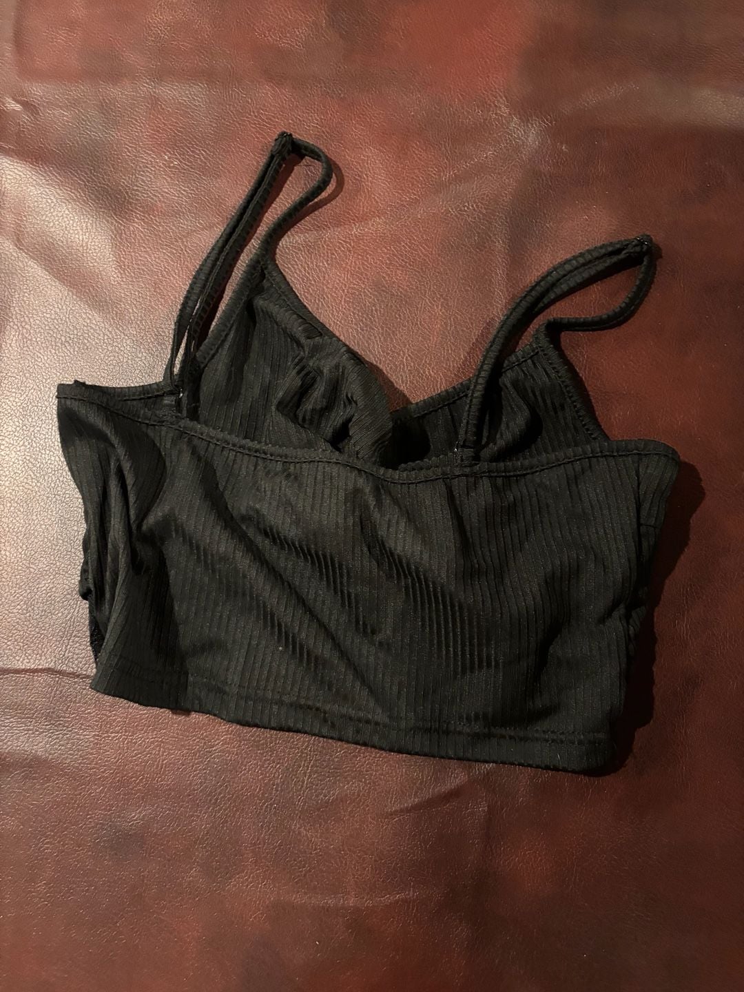 SHEIN Contrast Lace Ruched Cami Top Size S Black 2