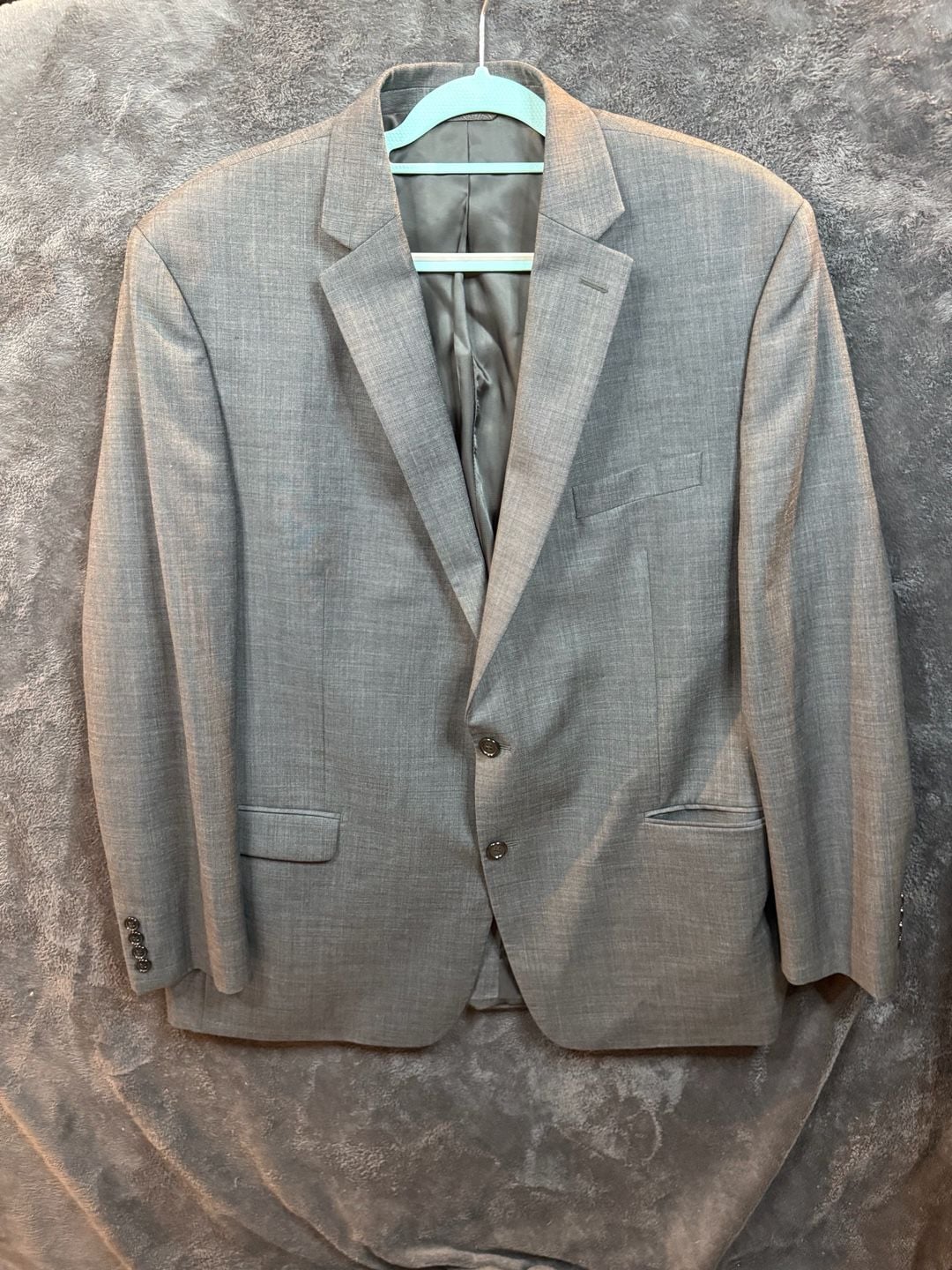 Lauren Ralph Lauren Blazer Size 46L Gray Wool Sport Coat Jacket #1 2