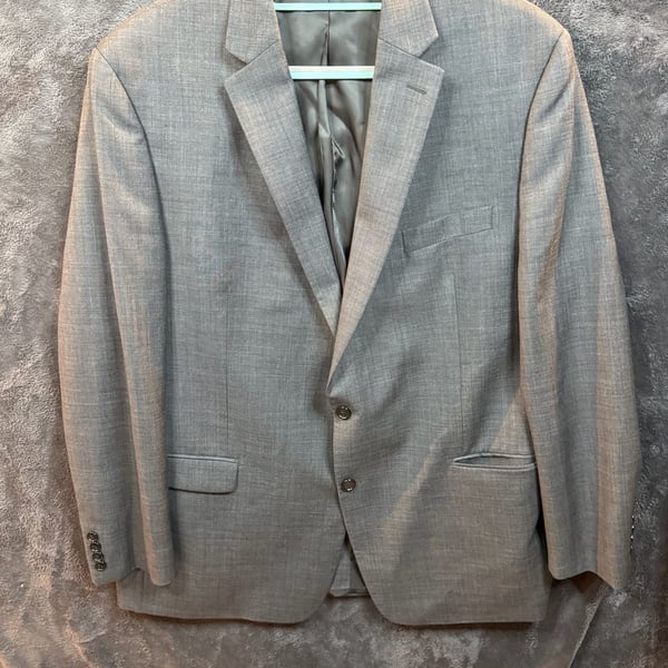 Lauren Ralph Lauren Blazer Size 46L Gray Wool Sport Coat Jacket #1