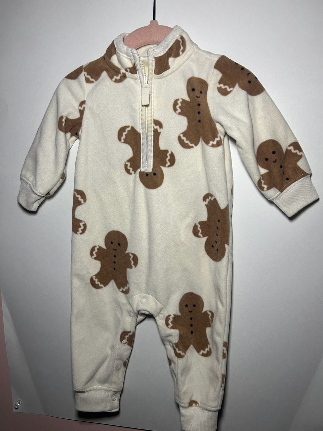 Carter's Child of Mine Gingerbread Fleece Sleep & Play |Size 3-6M 2