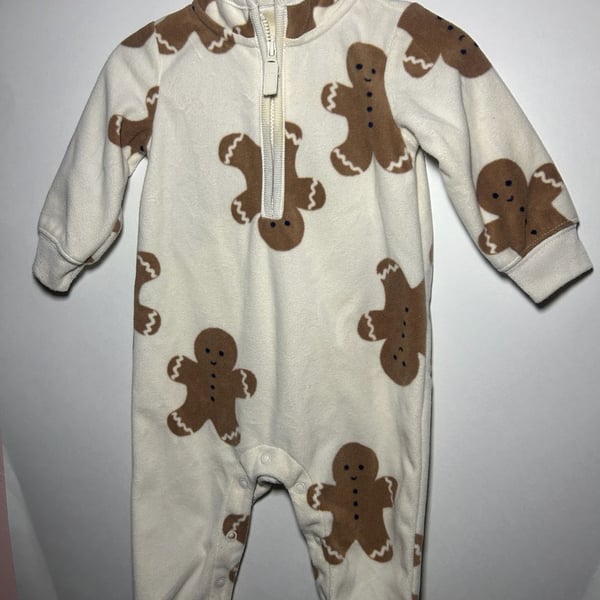 Carter's Child of Mine Gingerbread Fleece Sleep & Play |Size 3-6M