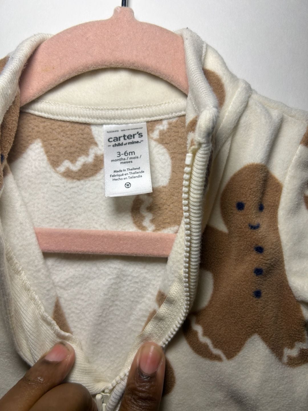 Carter's Child of Mine Gingerbread Fleece Sleep & Play |Size 3-6M 4
