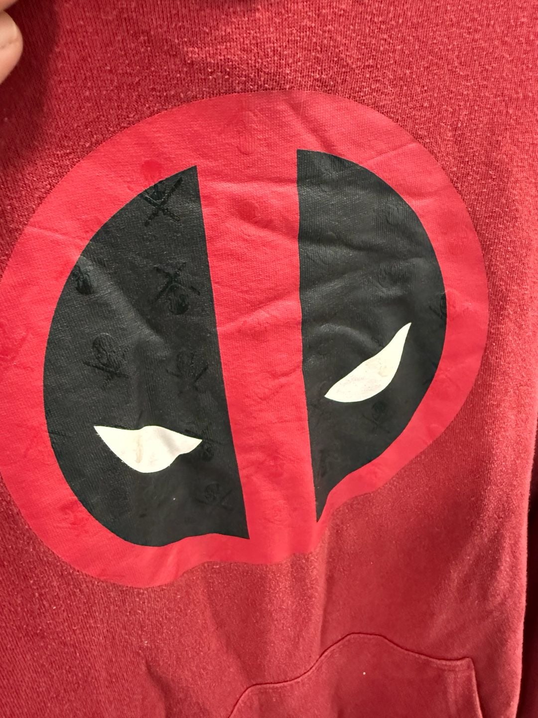 Marvel Deadpool Graphic Pullover Hoodie XXL Red Cotton Blend 2