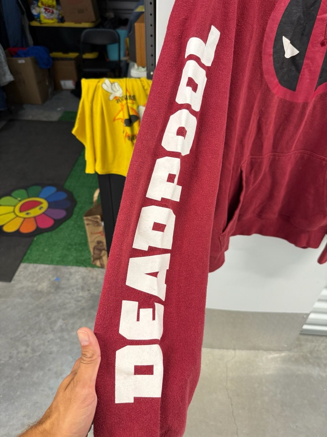 Marvel Deadpool Graphic Pullover Hoodie XXL Red Cotton Blend 3