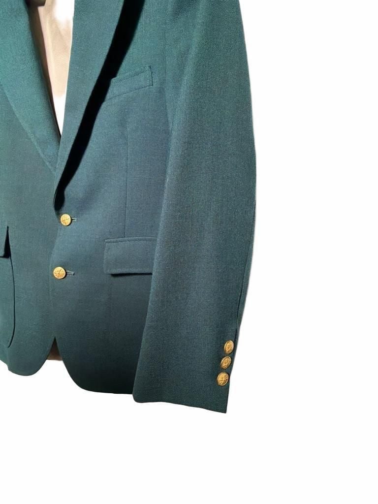 Vintage Green Gold Button Sport Coat Blazer Made in USA 7