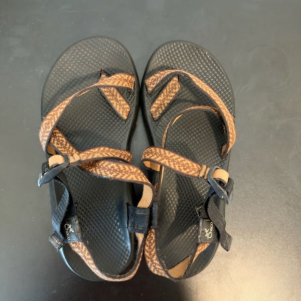 Chaco Z/Cloud 2 Sandals Size 9 Brown Black Aztec Geometric