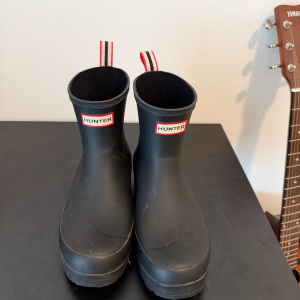 Hunter Play Short Rain Boots Size US 9 Black