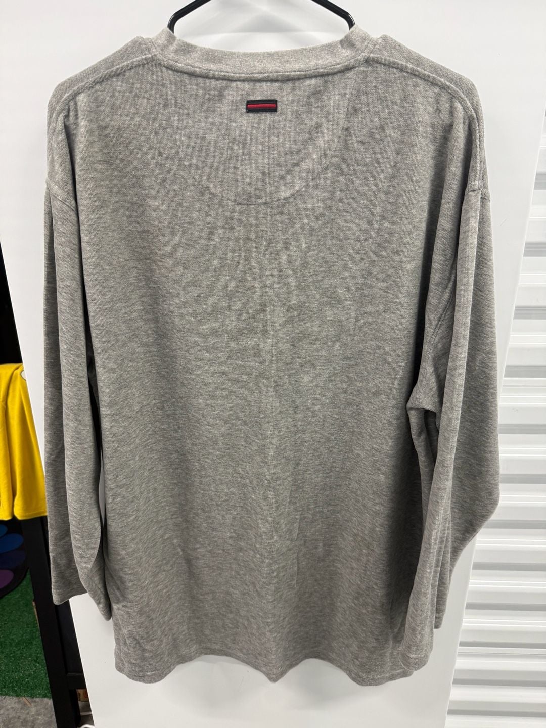 FUBU Henley Long Sleeve Shirt M Gray Cotton blend 5
