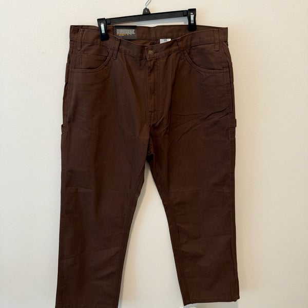 Berne Washed Duck Carpenter Pant Size 38x30 Brown Workwear
