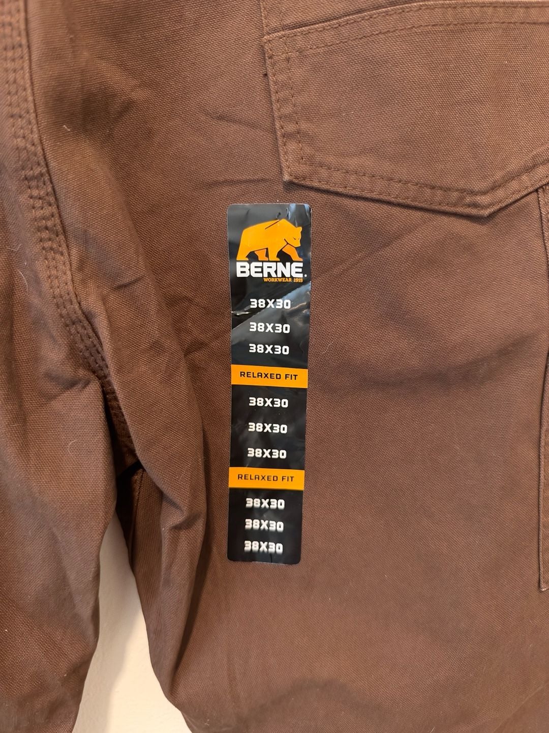 Berne Washed Duck Carpenter Pant Size 38x30 Brown Workwear 6