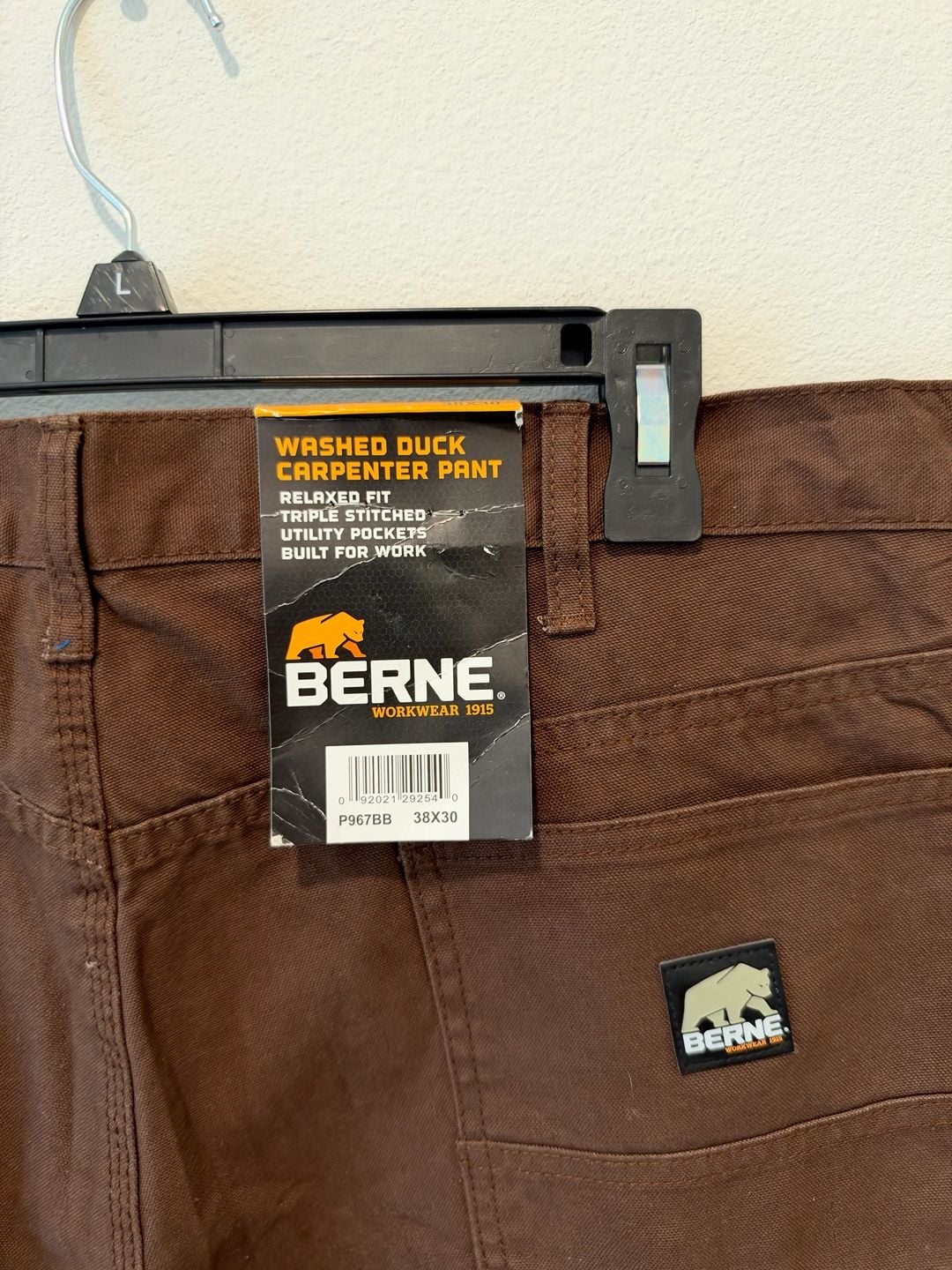 Berne Washed Duck Carpenter Pant Size 38x30 Brown Workwear 7