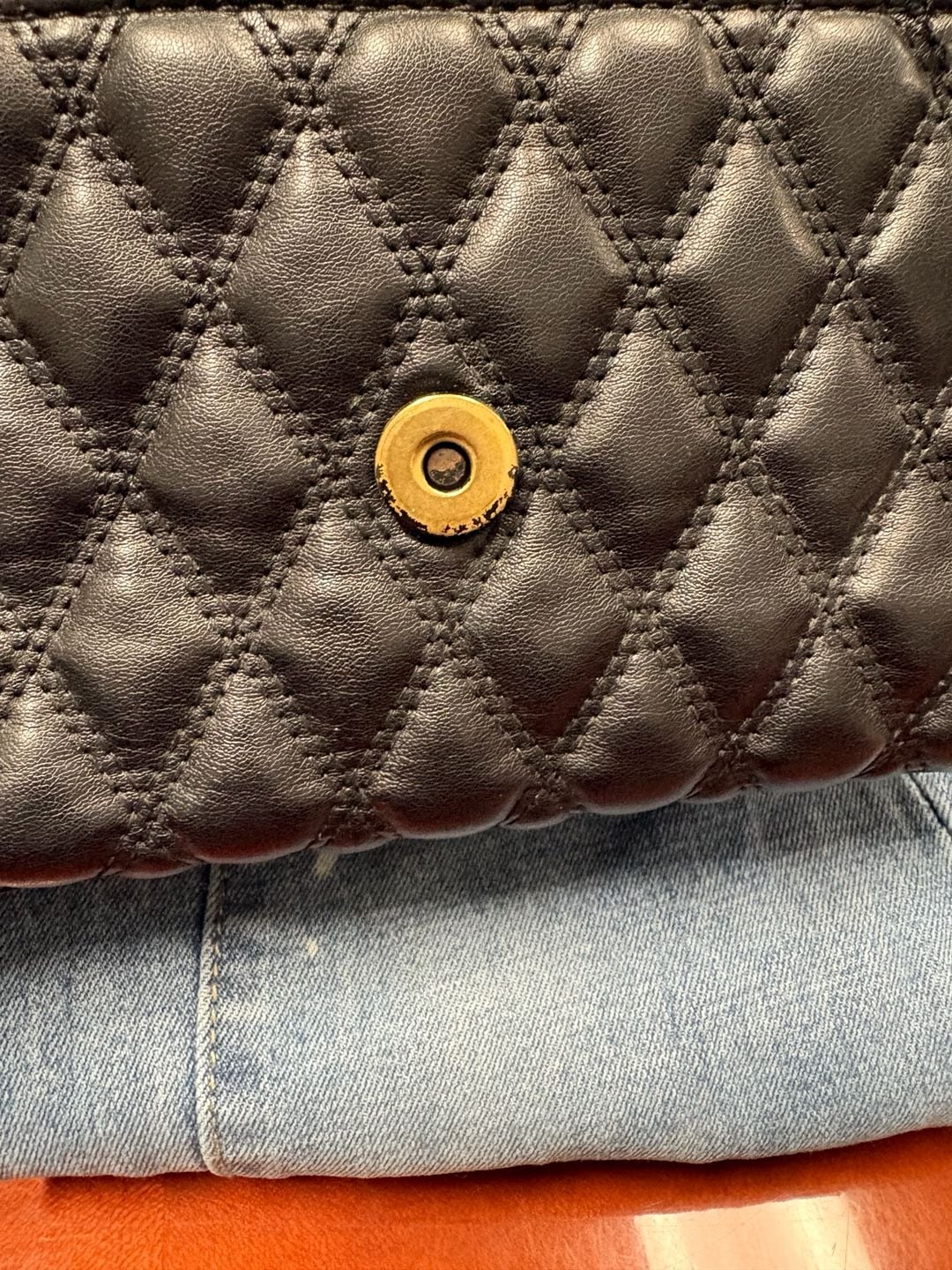 Aldo Quilted Handbag Black Panther Rhinestone Closure 5