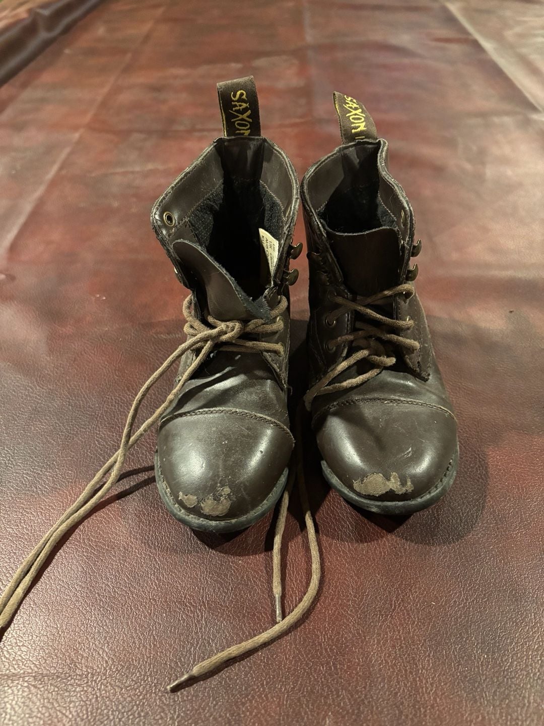 Saxon Childrens Lace Up Boots Size Childrens 11 Brown 2