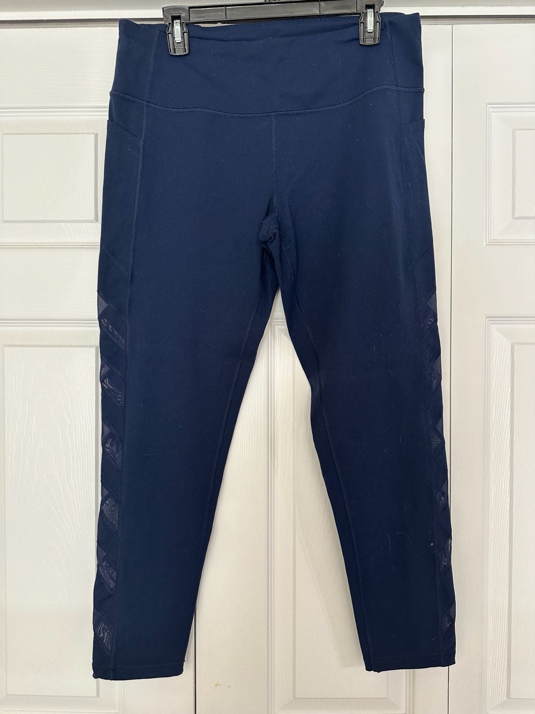 Victoria Sport Knockout Size XL Navy Blue Mesh Workout Leggings 2