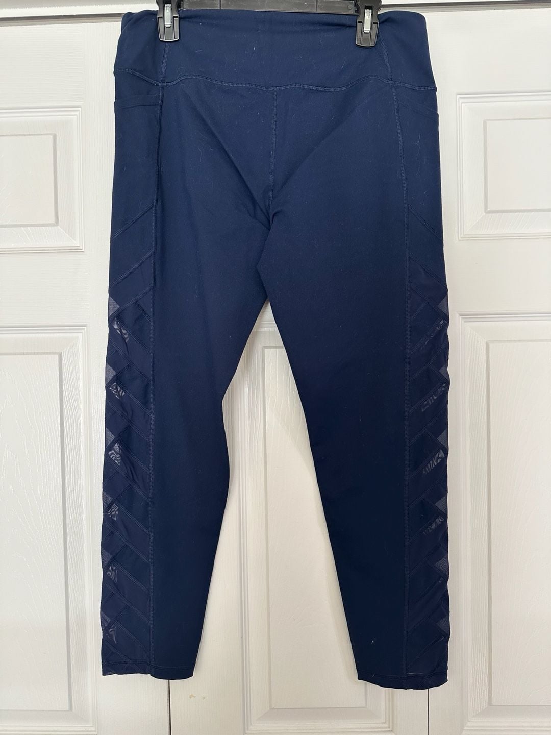 Victoria Sport Knockout Size XL Navy Blue Mesh Workout Leggings 3