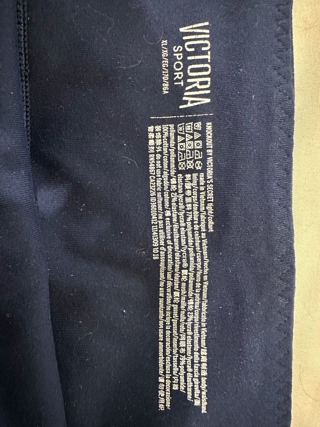 Victoria Sport Knockout Size XL Navy Blue Mesh Workout Leggings 6