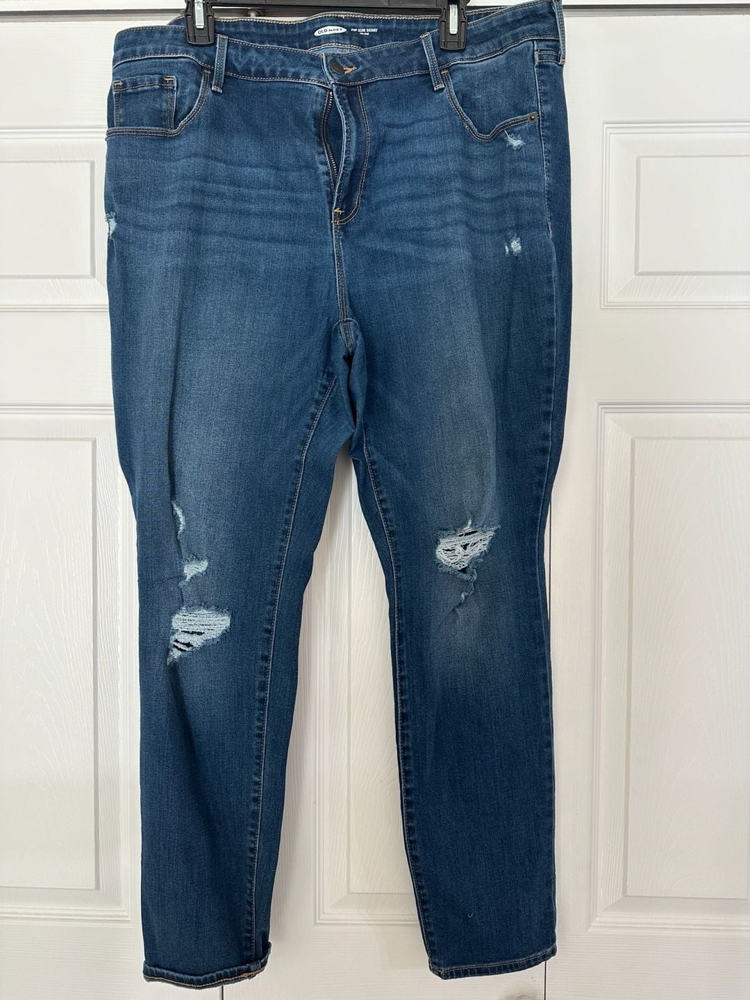 Old Navy Pop Icon Skinny Jeans Size 20 Distressed Mid-Rise Denim 2