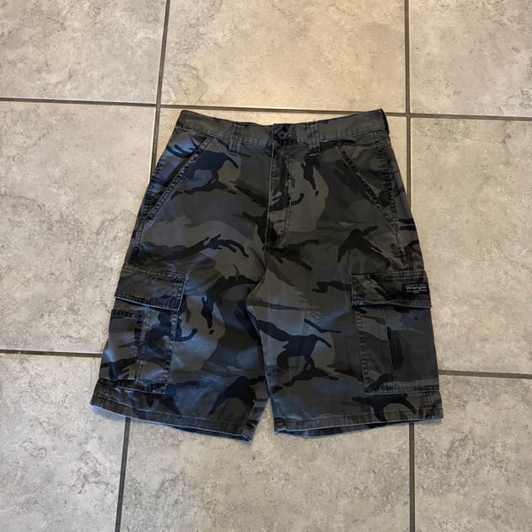 Wrangler Cargo Shorts Gray Camouflage