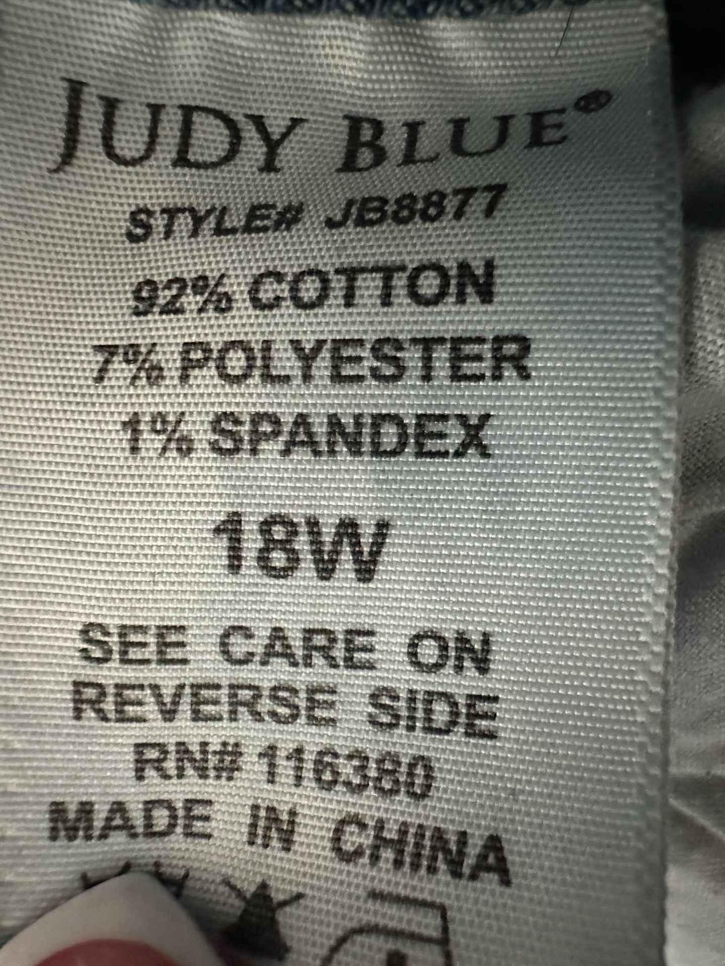 Judy Blue JB8877 Skinny Fit Jeans Size 18W Distressed Ankle 5