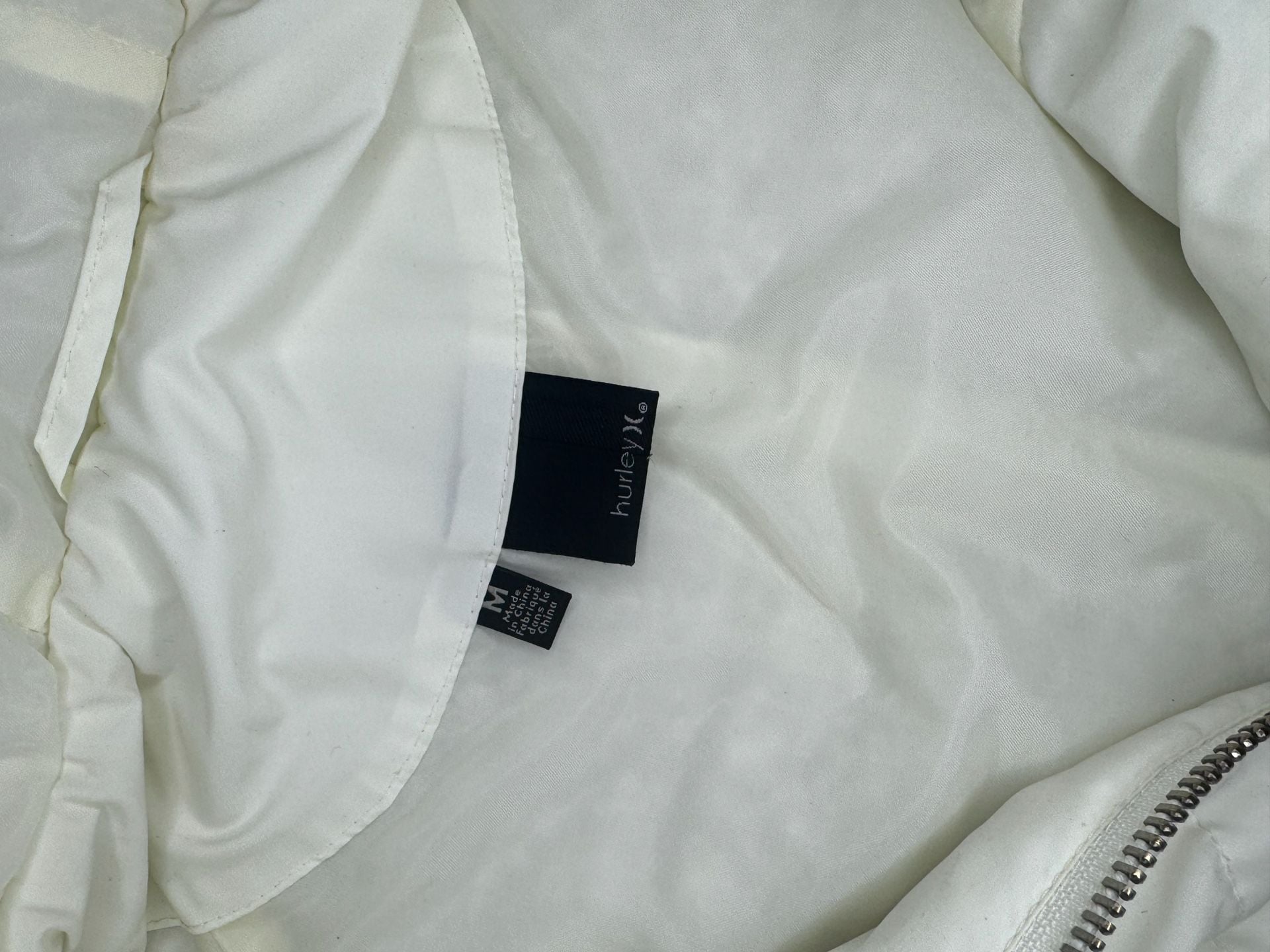 Hurley Kids Puffer Jacket Size M White Full Zip Hooded 6