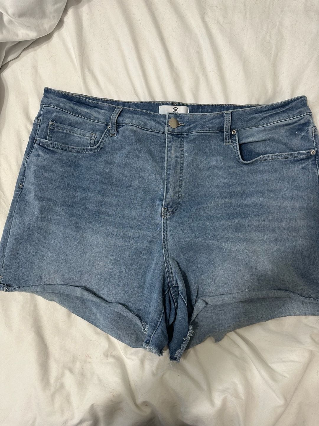 RFM Denim Shorts Size 3X Blue High Rise Raw Hem Plus Size 2