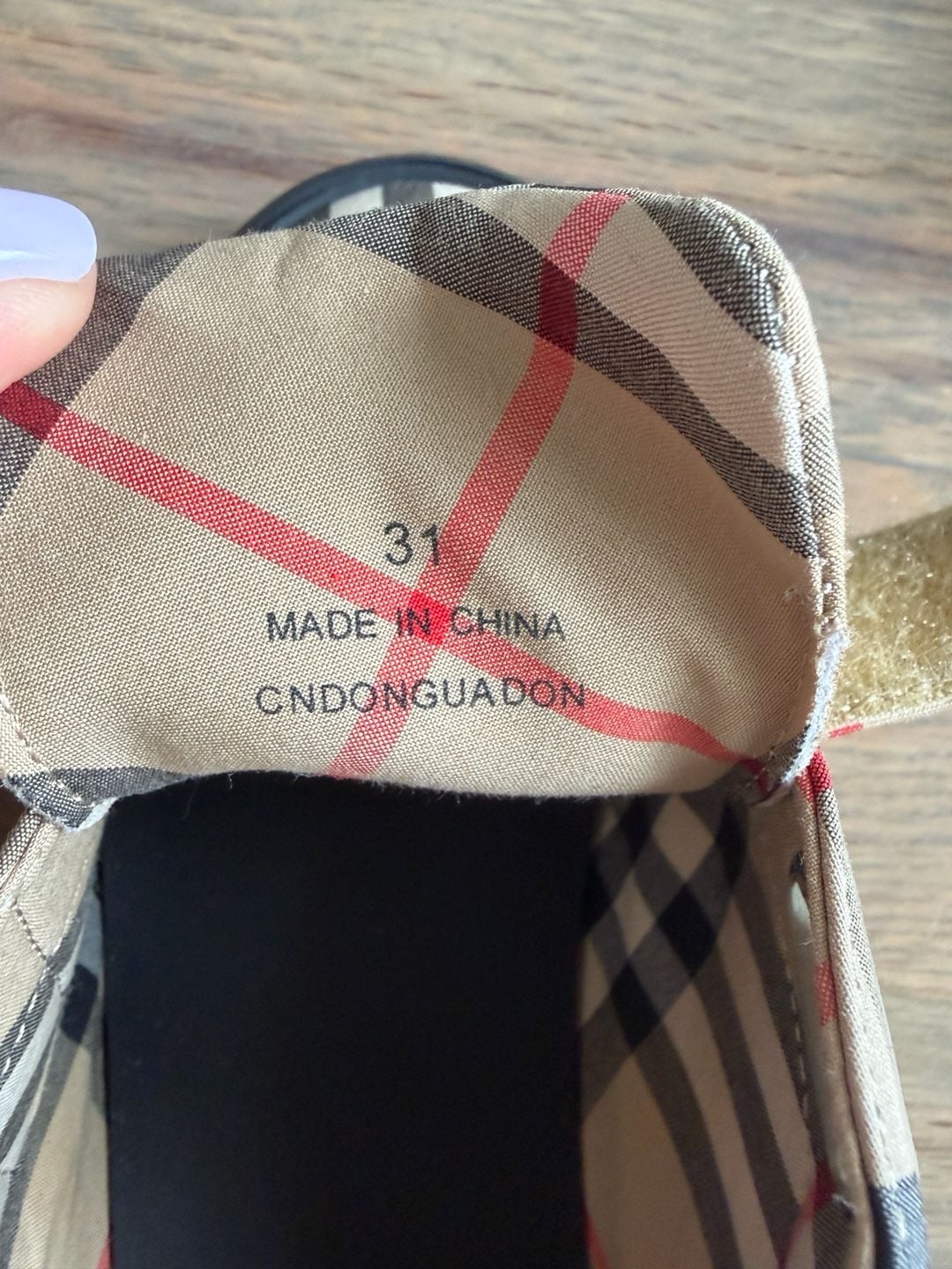 Burberry Markham Check Grip-Strap Sneakers Vintage Check Kids Size US 13 7