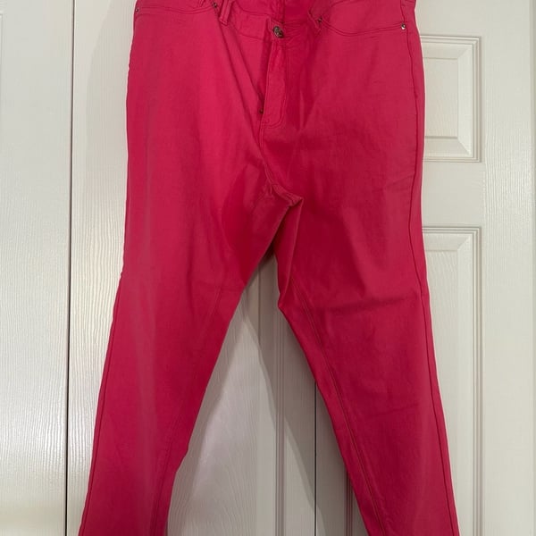 YMI Jeans Pants Size 3X Hot Pink Stretch Ankle Slim