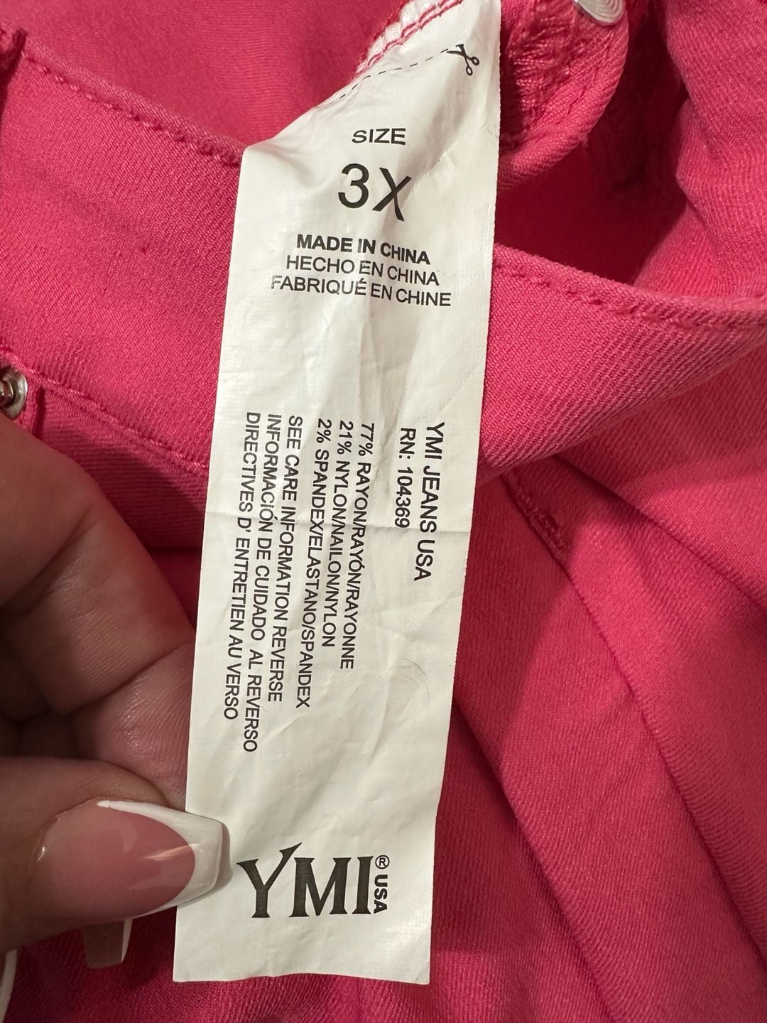 YMI Jeans Pants Size 3X Hot Pink Stretch Ankle Slim 5