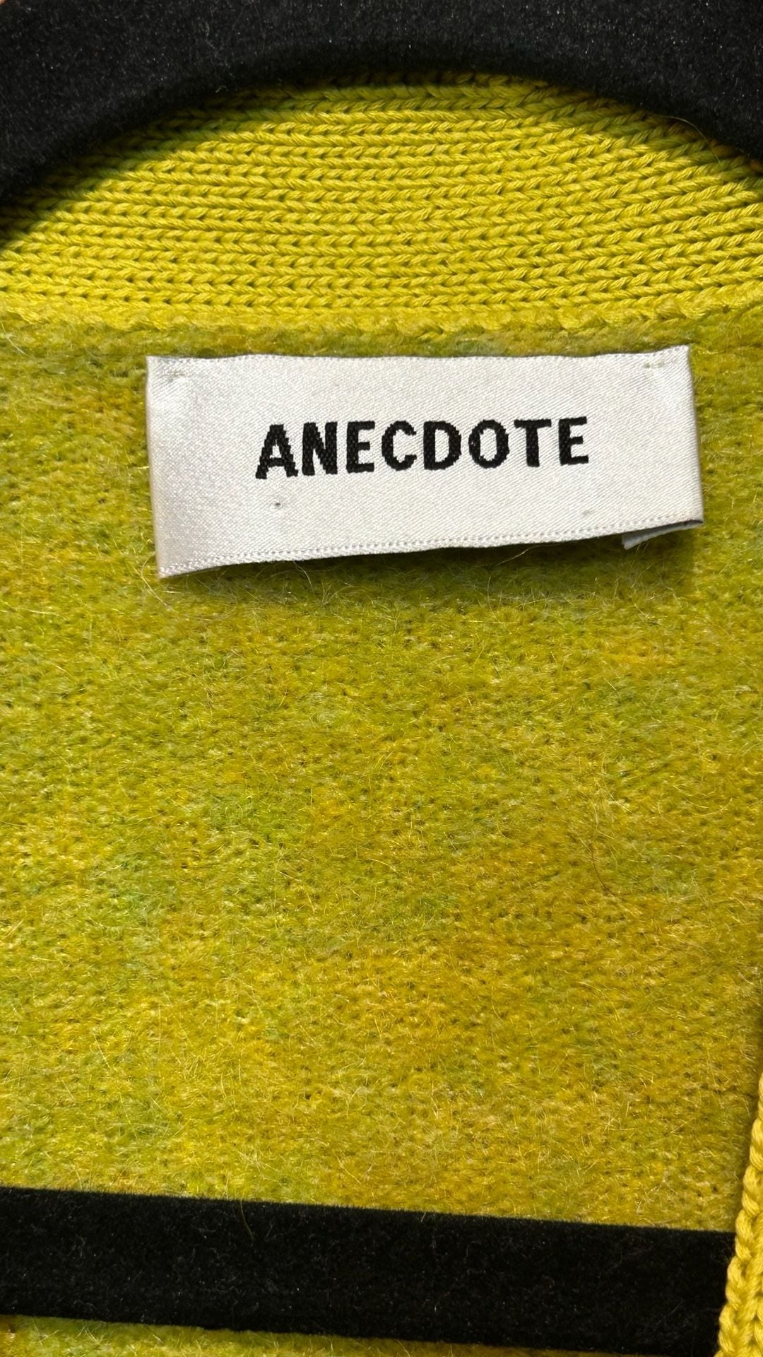 Anecdote Cardigan Size XS Yellow Mohair Blend V-Neck Sweater 3