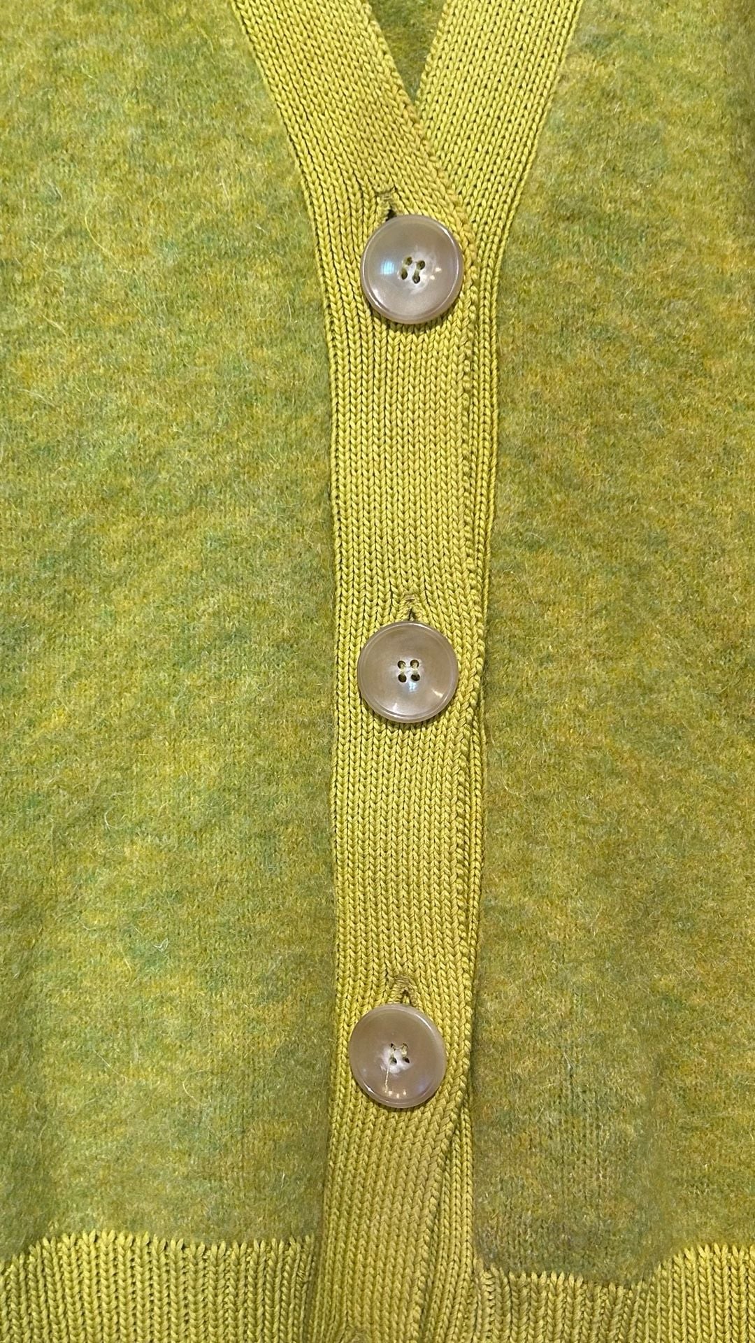 Anecdote Cardigan Size XS Yellow Mohair Blend V-Neck Sweater 4