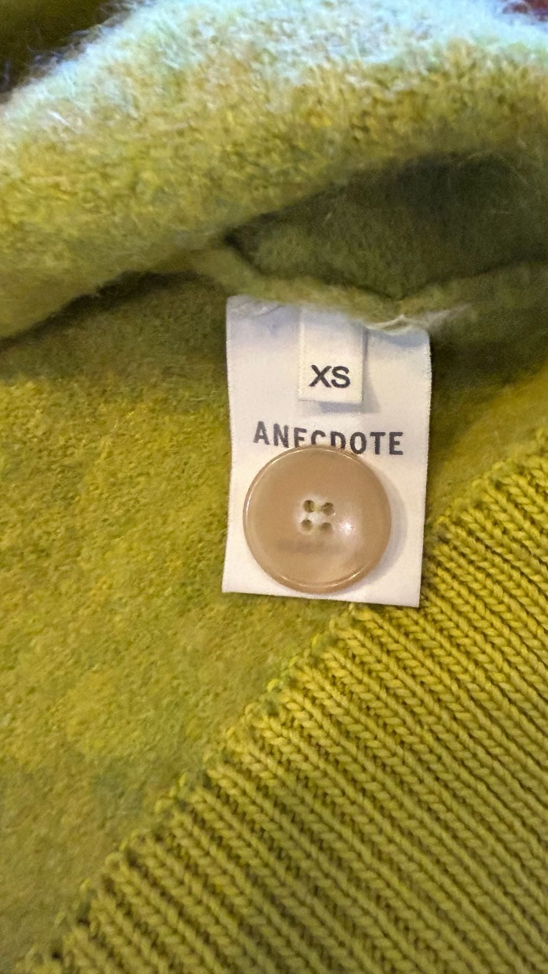 Anecdote Cardigan Size XS Yellow Mohair Blend V-Neck Sweater 5