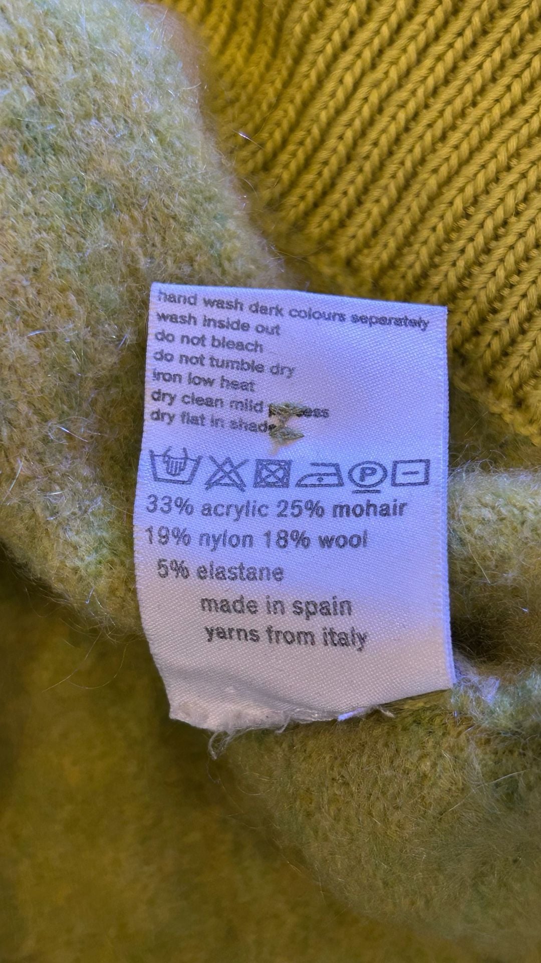 Anecdote Cardigan Size XS Yellow Mohair Blend V-Neck Sweater 6