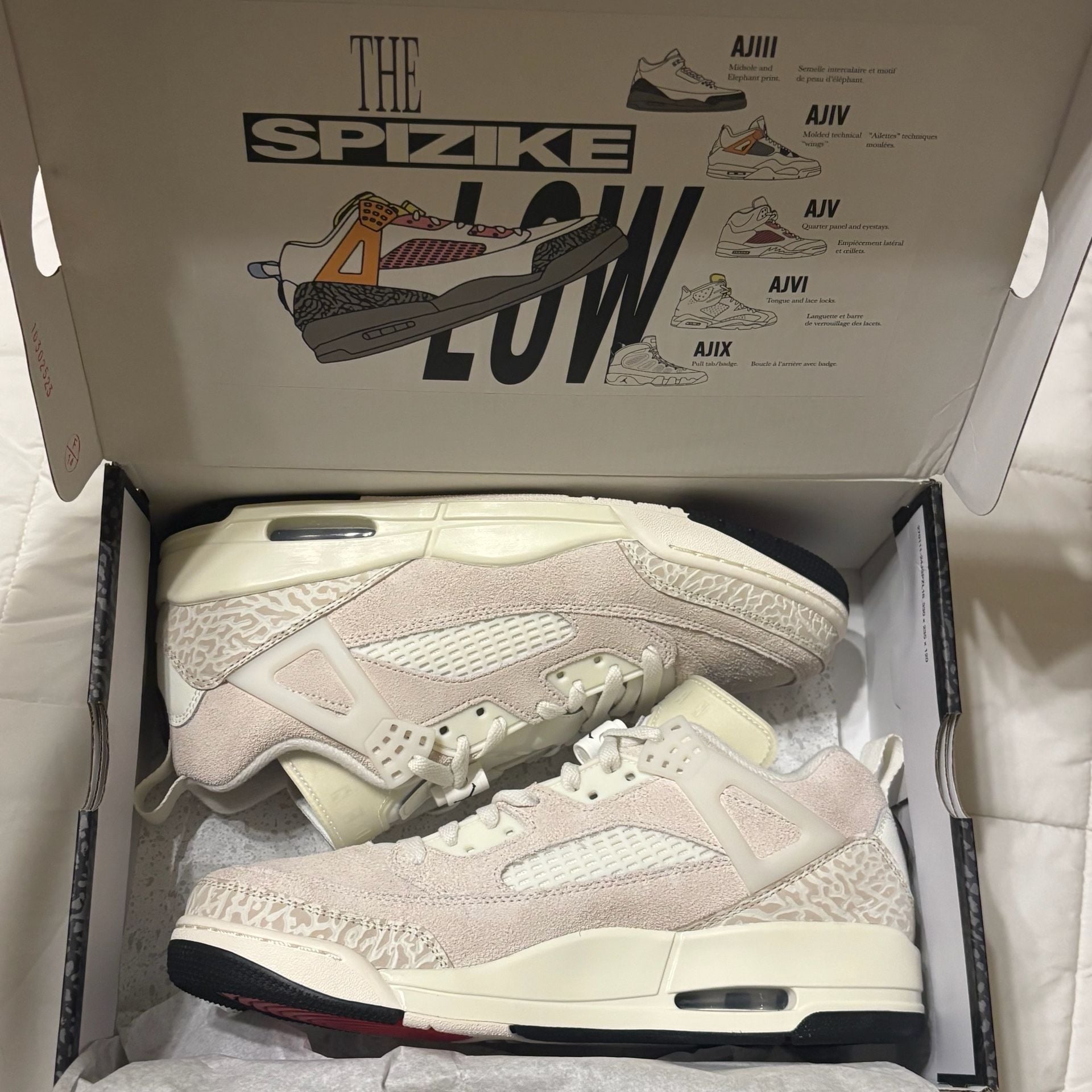 Jordan Spizike Low Size 10.5 Sail, Black & University Red. 13