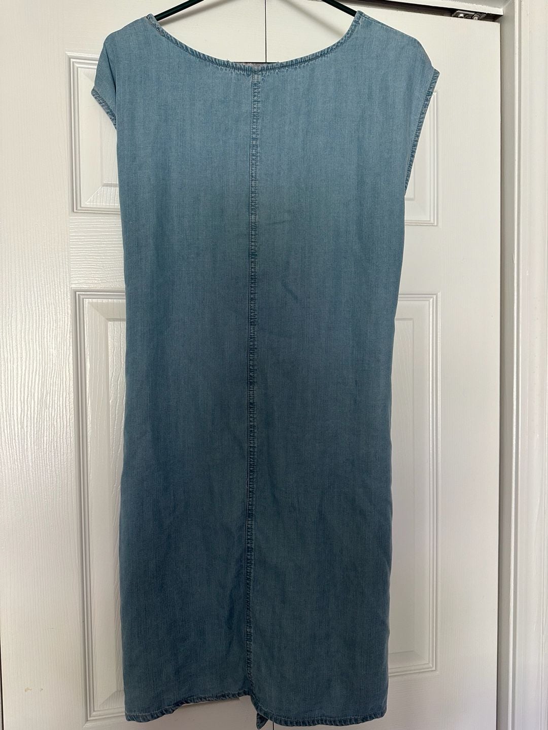 Forever 21 Contemporary Denim Mini Dress Size XL Tie Front Chambray 3