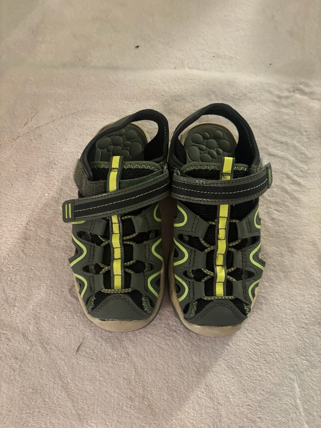 Wonder Nation Sport Sandals Size 11 Green Black Outdoor Water Shoes 2