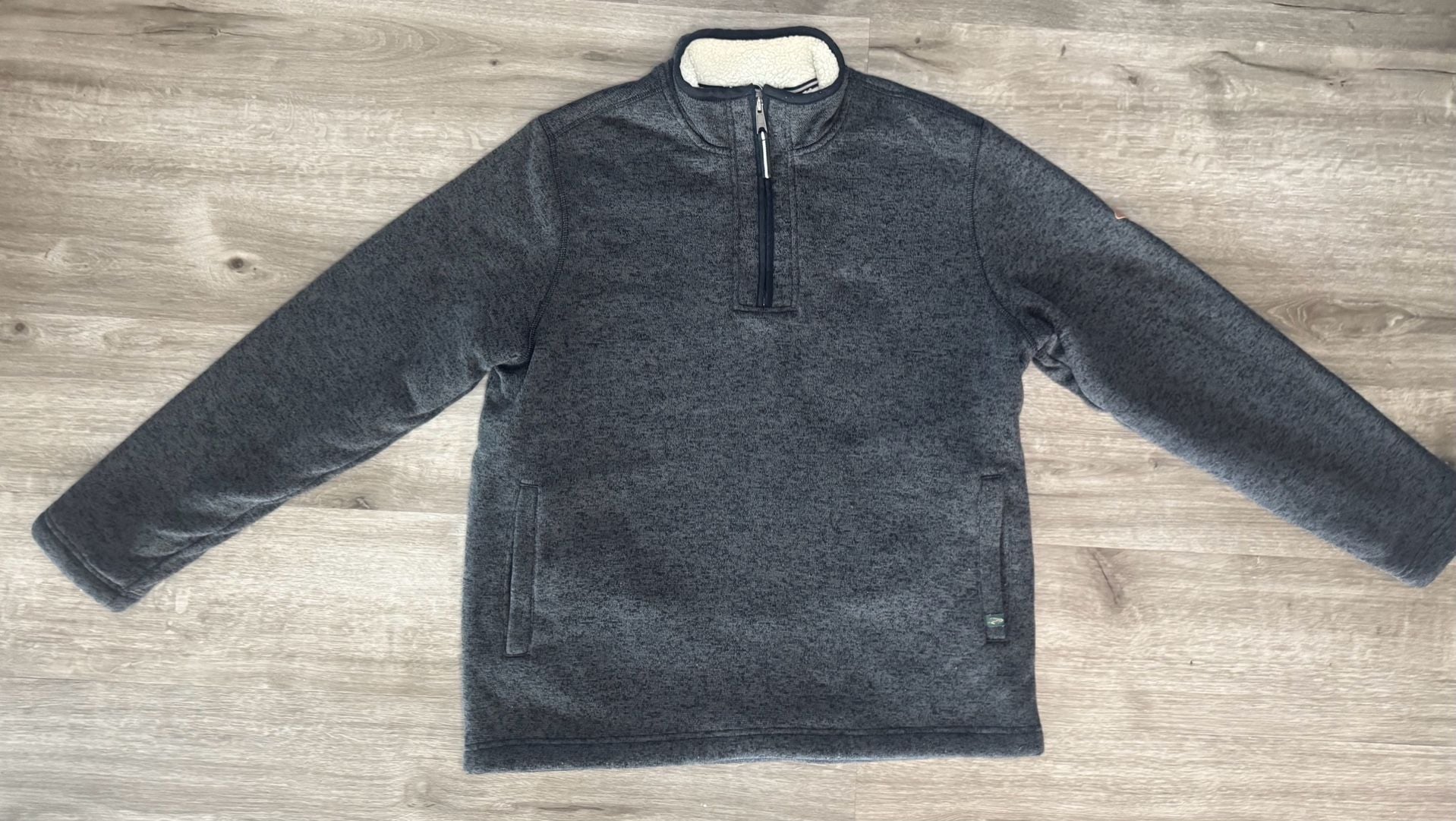 Orvis 1/4 Zip Pullover Size L/G Gray Sherpa Lined Fleece Sweater 2