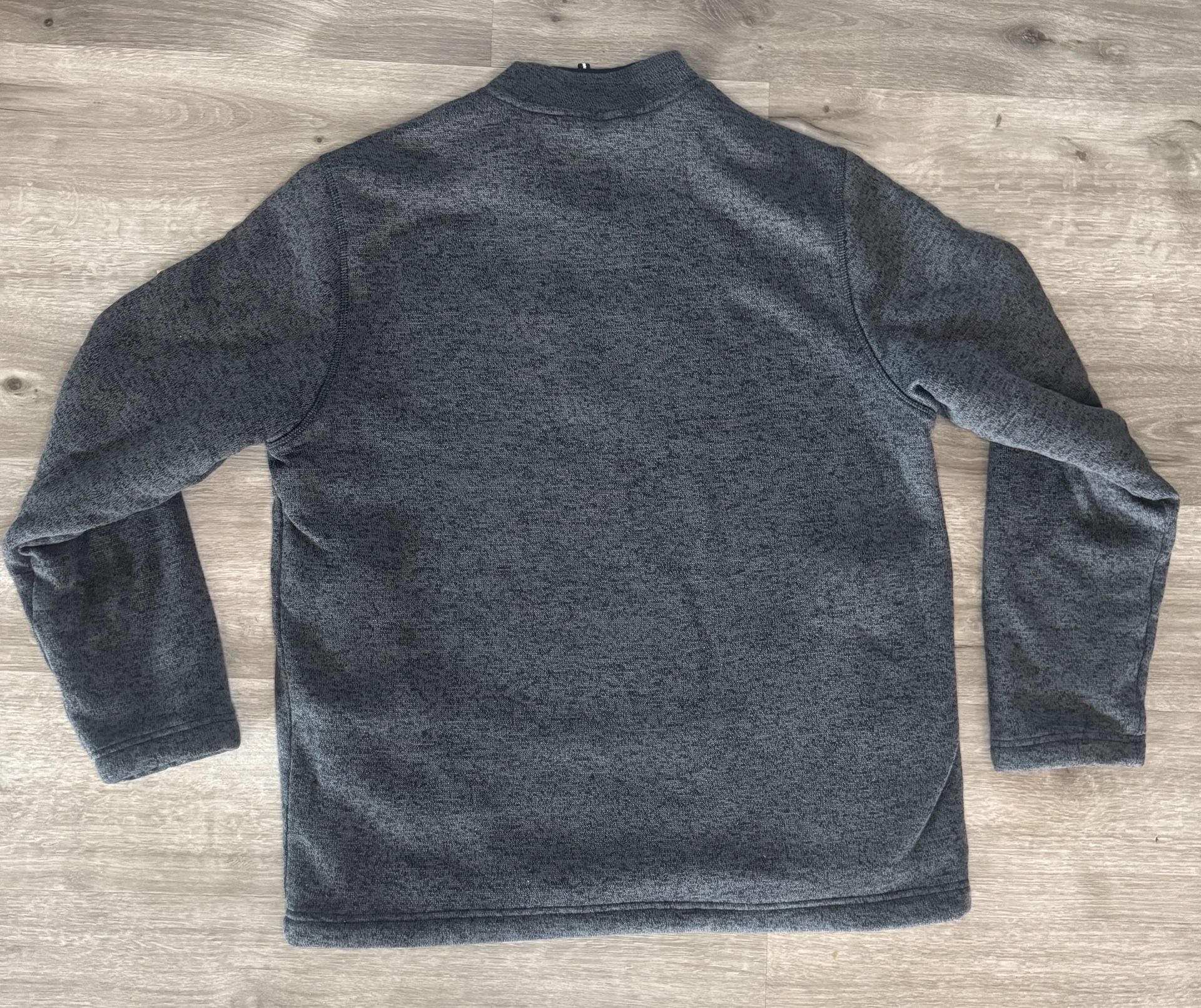 Orvis 1/4 Zip Pullover Size L/G Gray Sherpa Lined Fleece Sweater 4