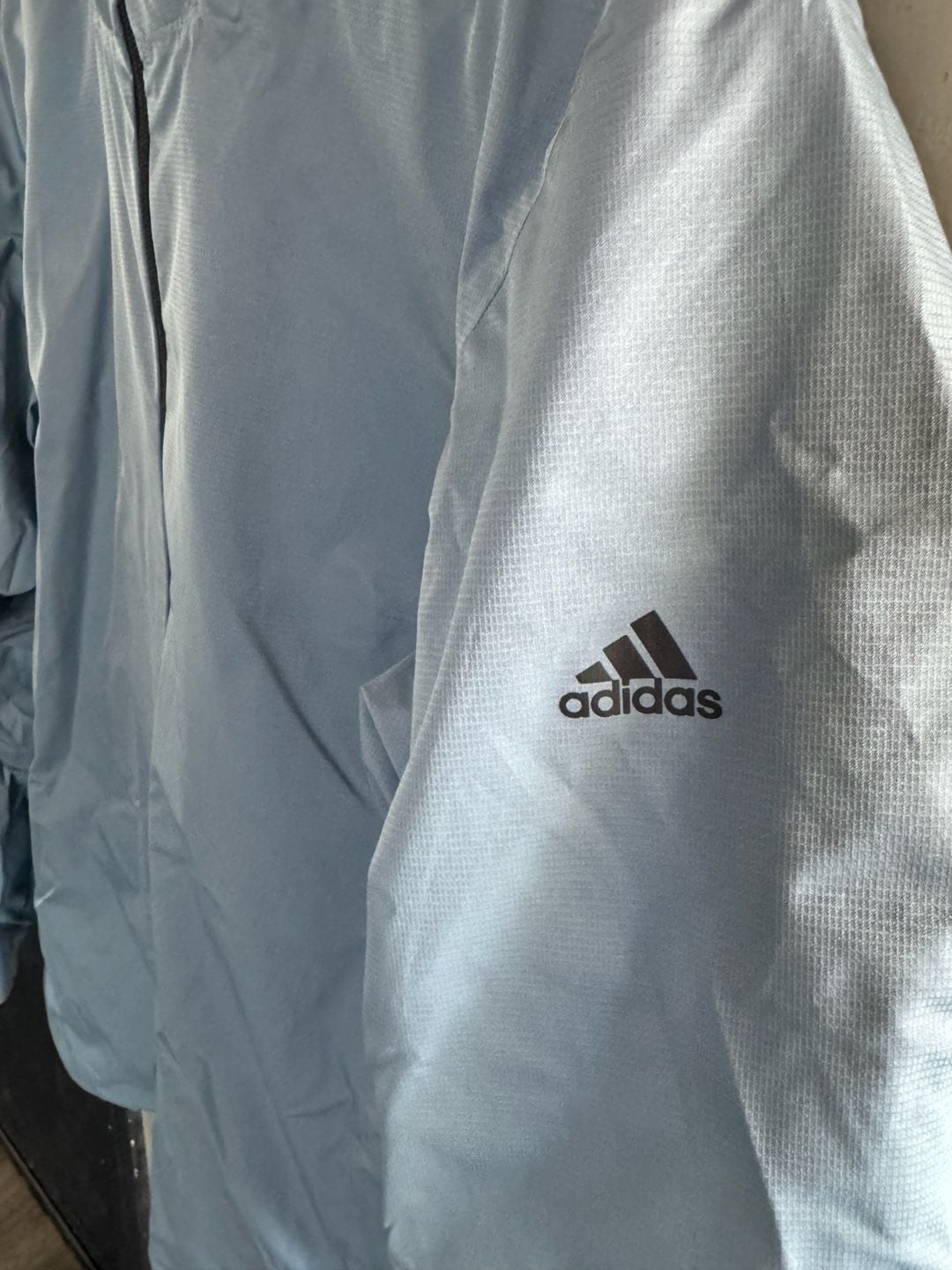 Womens ADIDAS Gray Lined Wandertag Rain Jacket Sz M 3