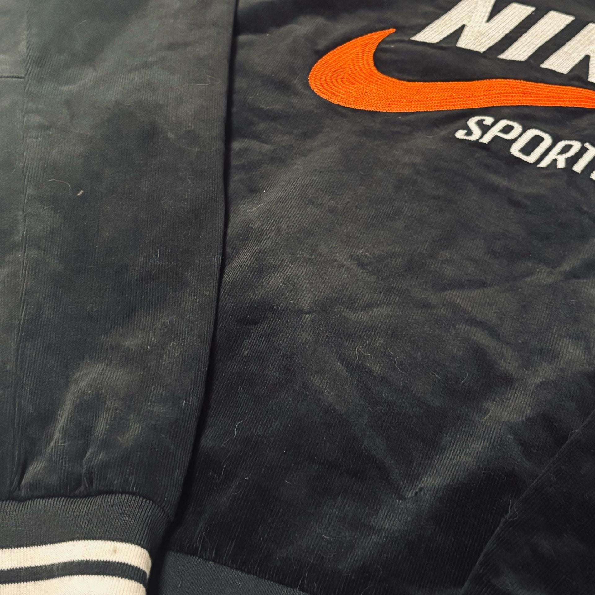 Nike NSW Trend Bomber Jacket Size XL Black Corduroy Varsity 6