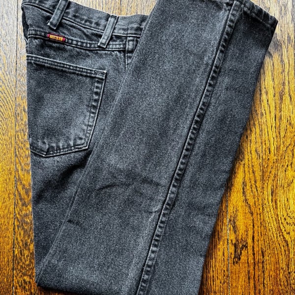 VTG ‘00s Y2K Rustler 31” x 28.5” STRAIGHT FIT BLACK DENIM JEANS PUNK ROCK GOTH