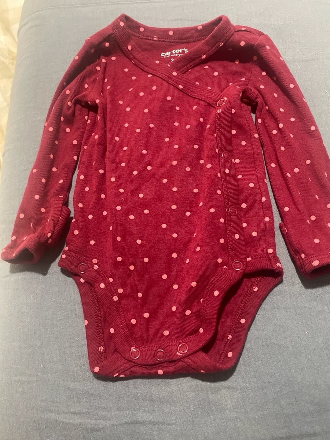 Carter's Just One You Bodysuit Size 3m Red Polka Dot 2