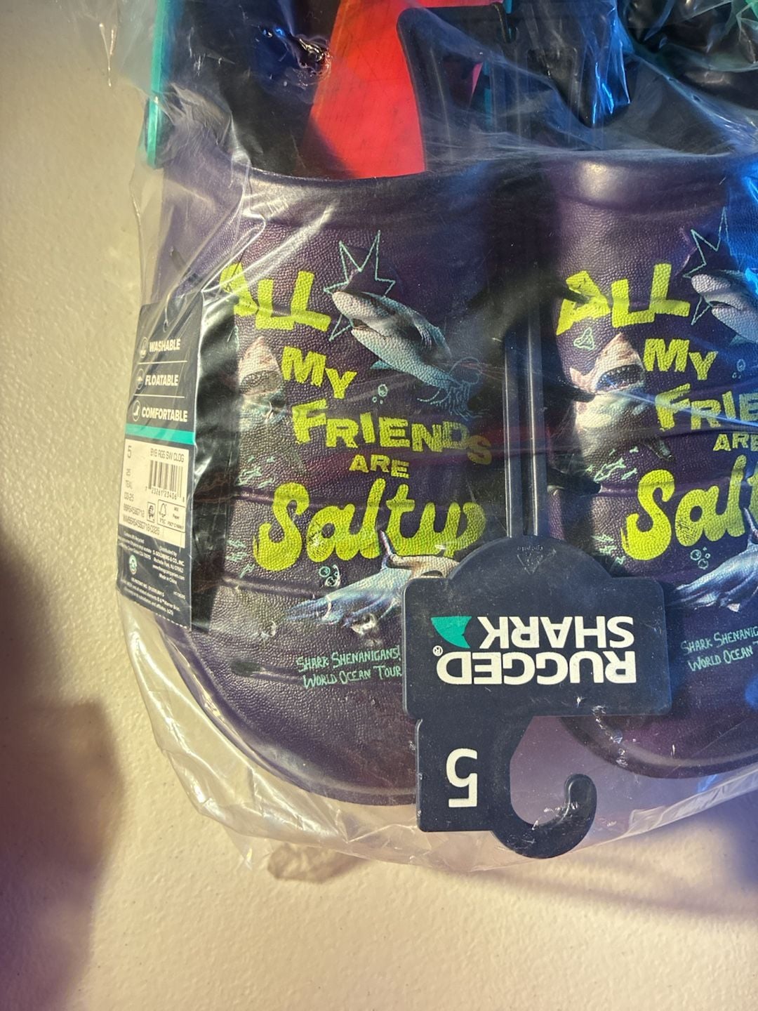 Rugged Shark Shark Week Clog Size 5 All My Friends Are Salty Purple 2