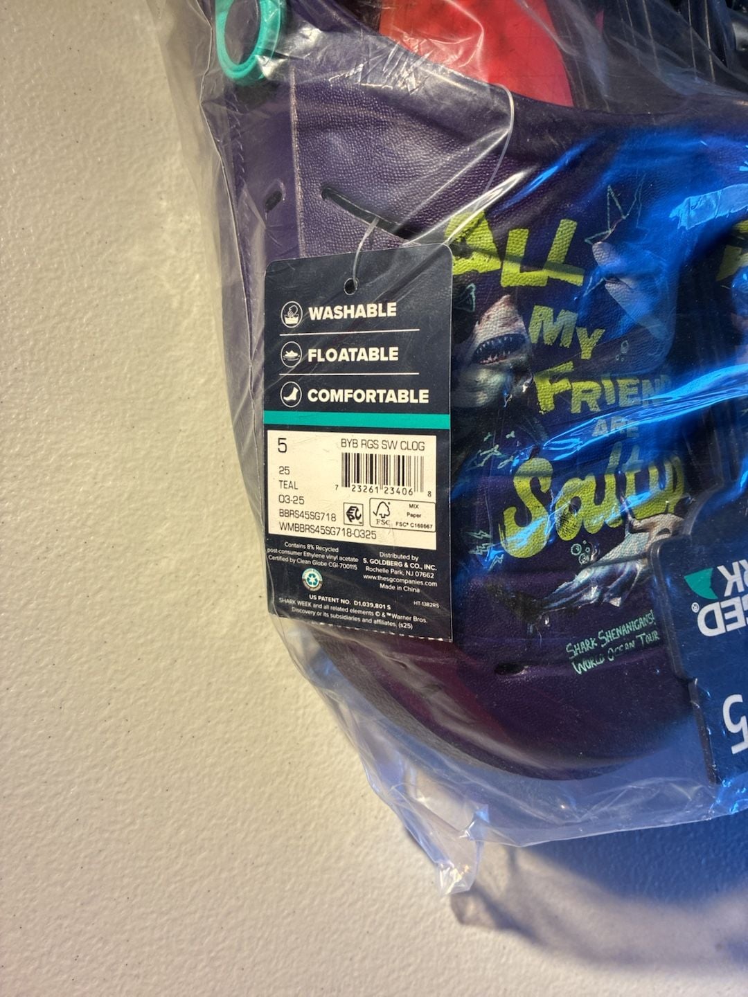 Rugged Shark Shark Week Clog Size 5 All My Friends Are Salty Purple 3
