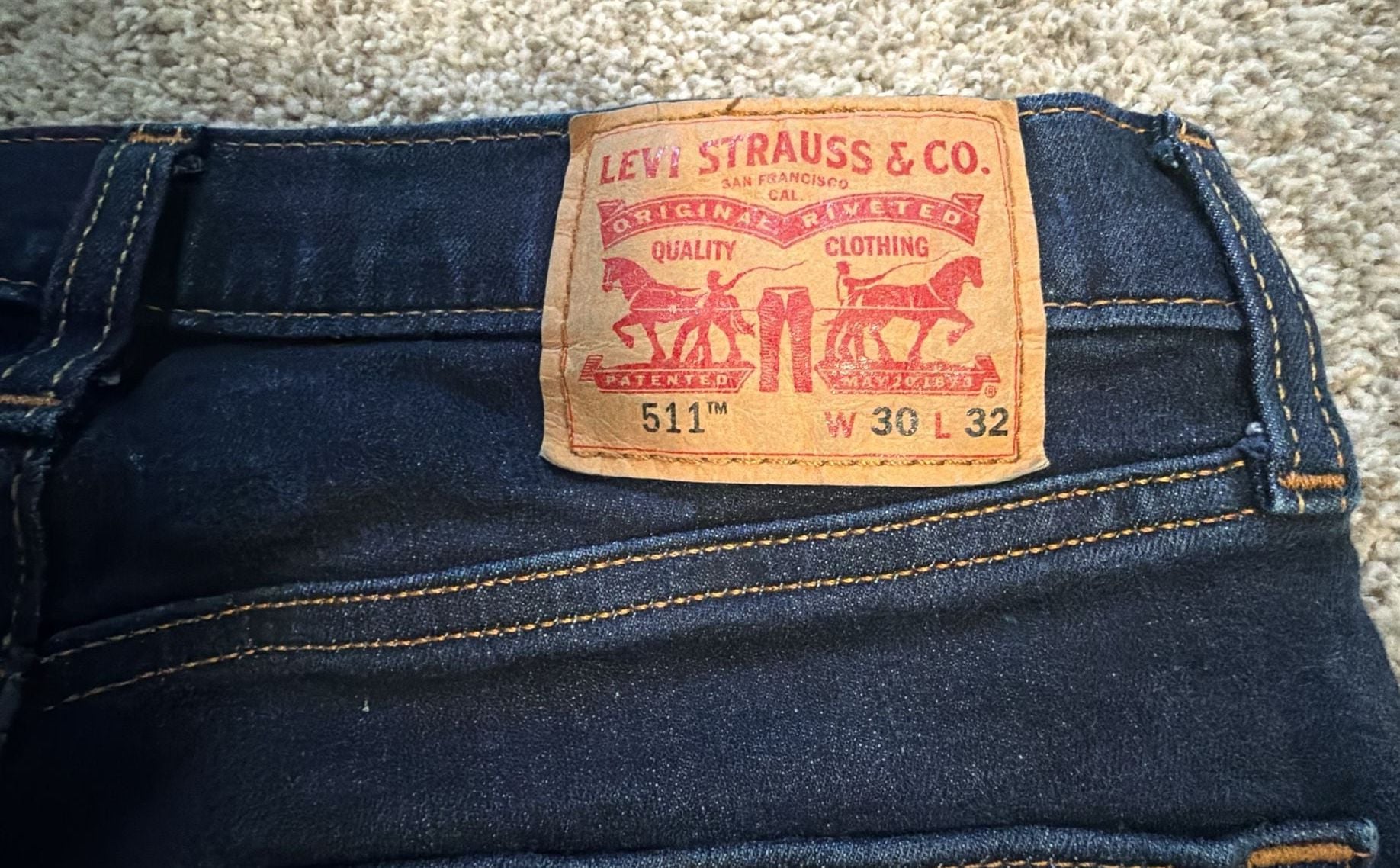 Men’s Levi's 511 Slim Fit Jeans W30 L32 Dark Wash Denim Pants 8