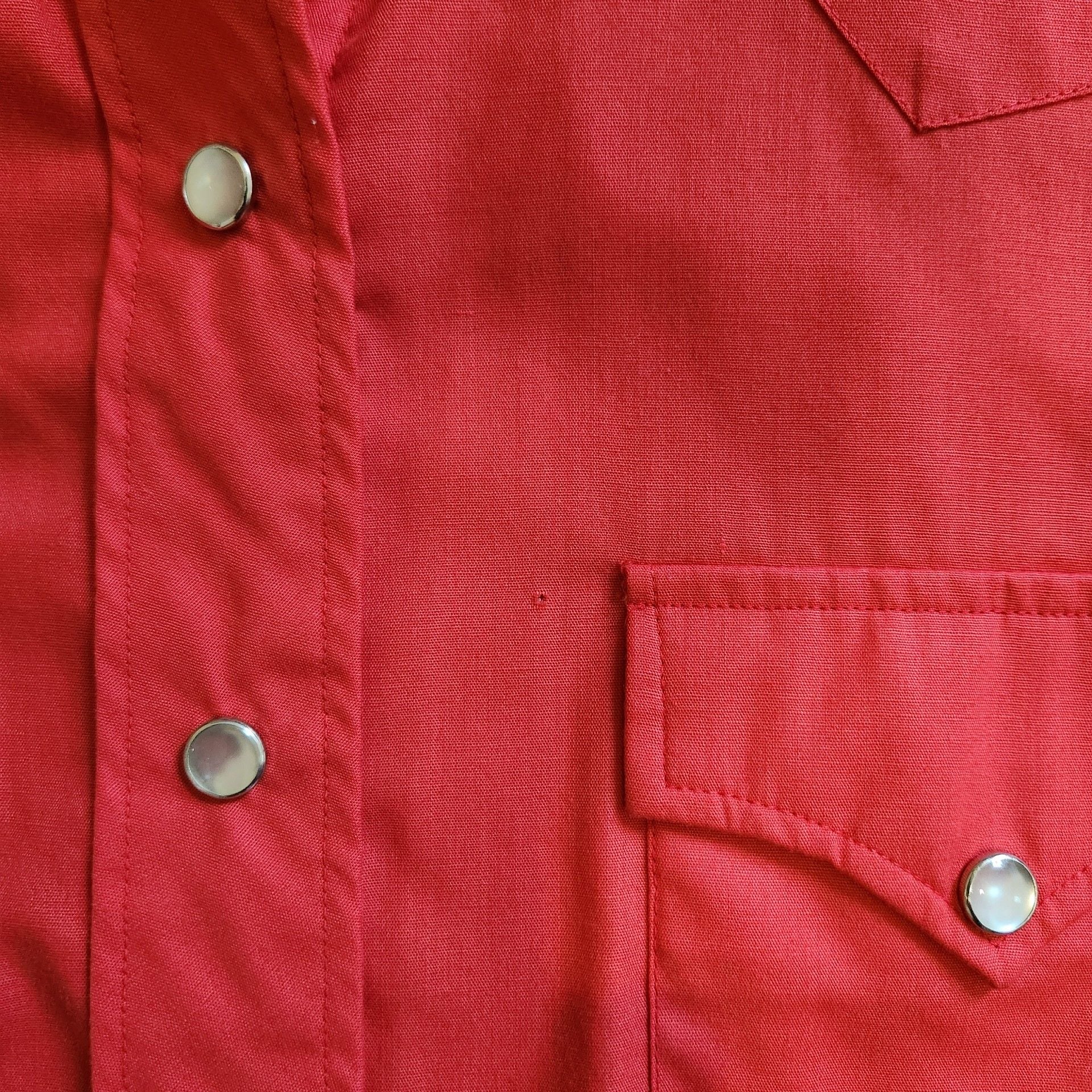 H Bar C Ranchwear Western Shirt Size 34 Red Long Sleeve Pearl Snap 4