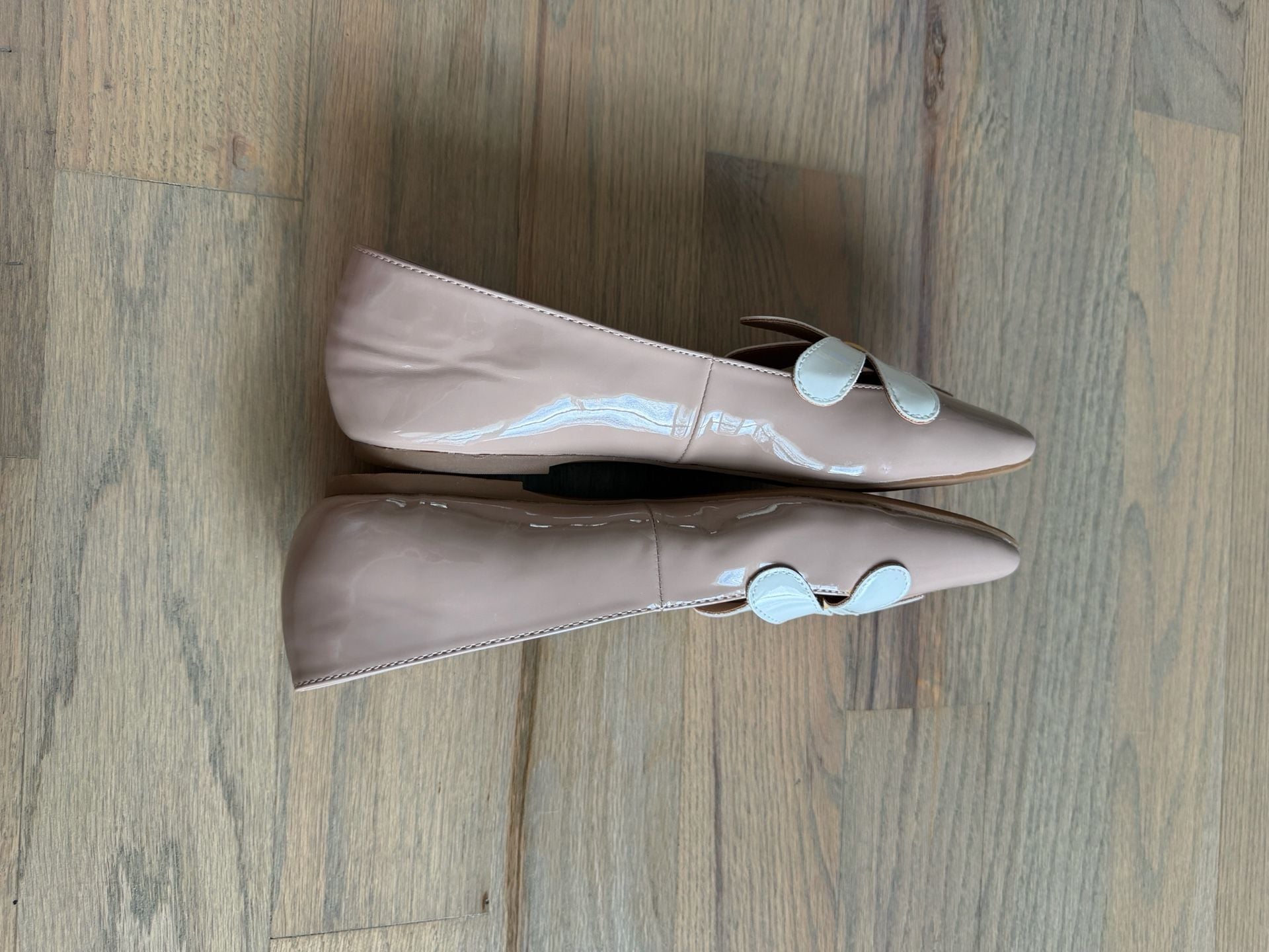 Katy Perry Evie Daisy Flats Patent Leather Pink White 8