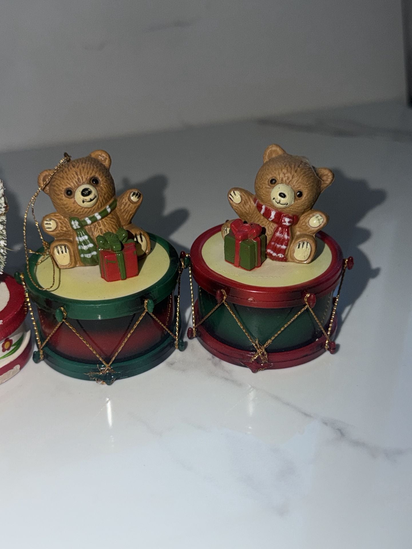 Wang's International Christmas Ornament Bear On Drum Lot 2