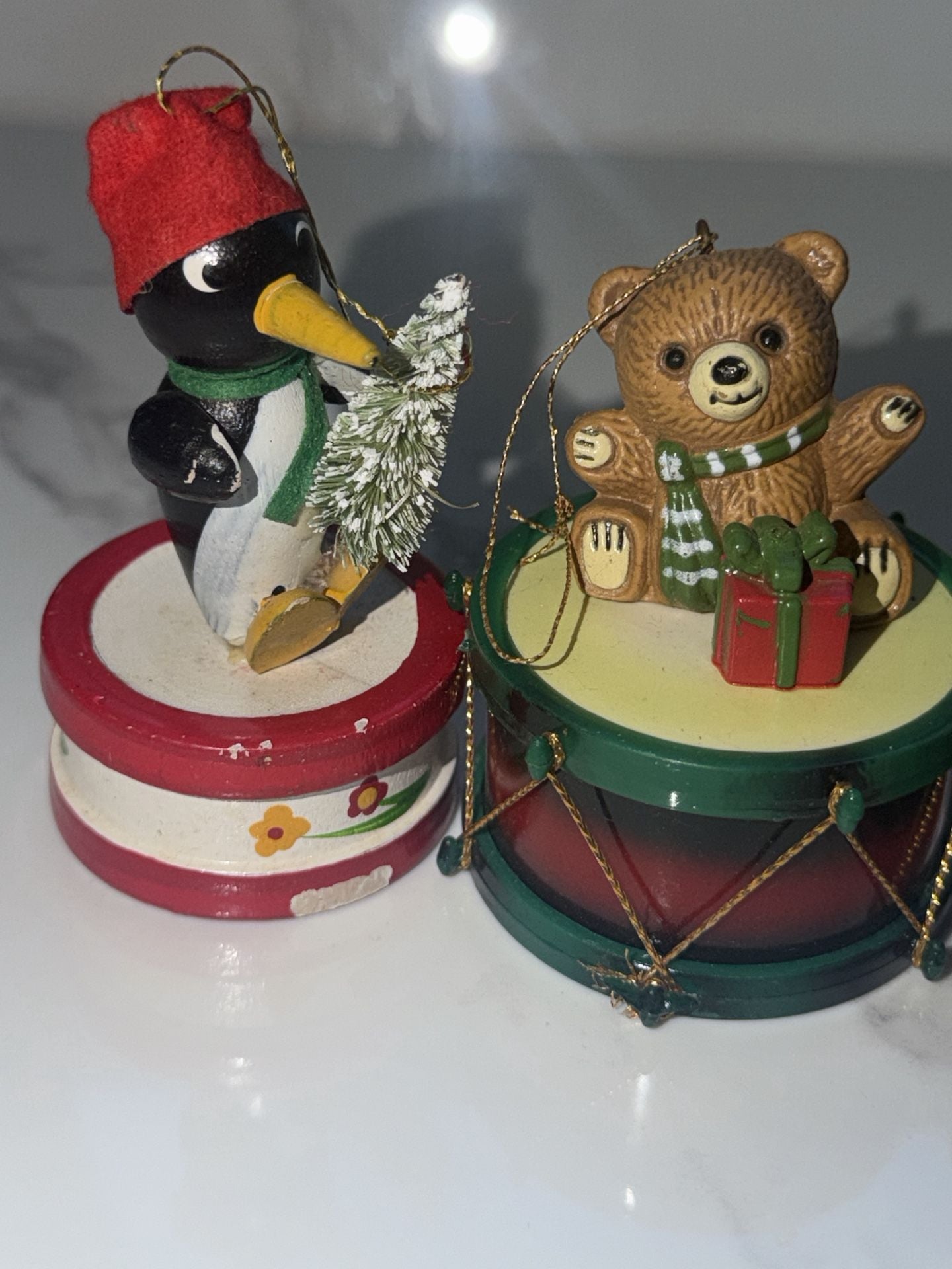 Wang's International Christmas Ornament Bear On Drum Lot 3